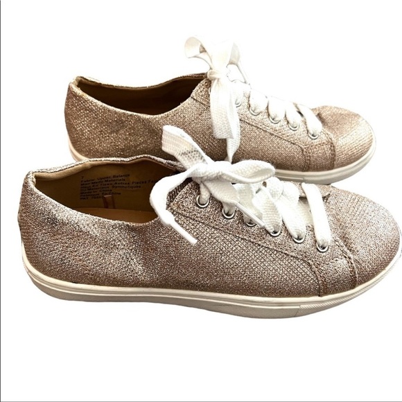 Express Rose Gold Sparkle Sneakers Size: 7 - Picture 1 of 8